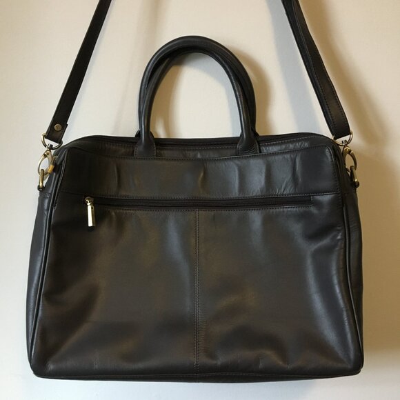 Visconti Genuine Leather Black Messenger/Briefcase/Laptop Bag - Picture 3 of 15